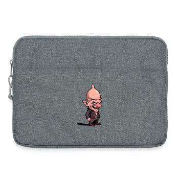 Grinsender Kobold im Helm - Laptoptasche 15" - Grau meliert - Vorne