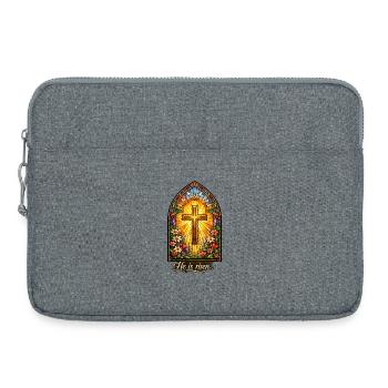 Résurrection Il est Jésus de Pâques ressuscité - Sacoche pour ordinateur portable 15 pouces - gris chiné - Devant