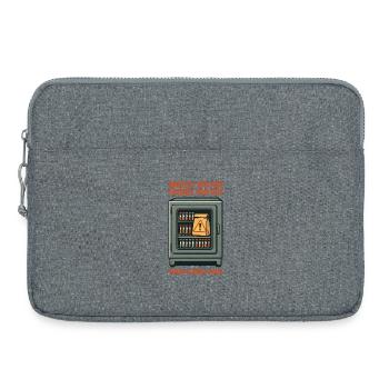 Fake Lab Refrigerator | Microbiology Humor - Laptop bag 15" - heather grey - Front