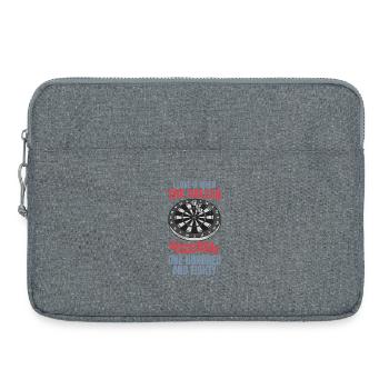 Lustiger Dart Witz - Laptoptasche 15" - Grau meliert - Vorne