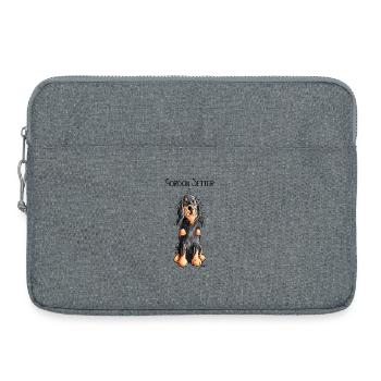 Funny Gordon Setter - Hund - Comic - Hunderasse - Laptoptasche 15" - Grau meliert - Vorne