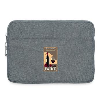 Citation amusante sur le vin - Quand la vie se complique, je W - Sacoche pour ordinateur portable 15 pouces - gris chiné - Devant