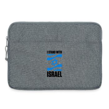 Stand With Israel Jerusalem Tel Aviv Star of David - Laptop bag 15" - heather grey - Front
