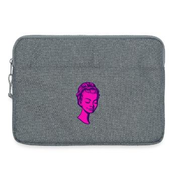 Portrait de dame Pop Art des années 60 - Sacoche pour ordinateur portable 15 pouces - gris chiné - Devant