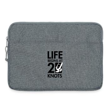 Windsurfing, life starts from 20knt - Laptop bag 15" - heather grey - Front