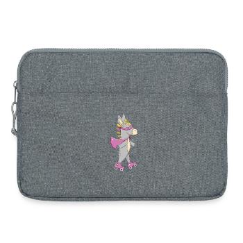 Rollergirl - Fille âne avec des patins à roulettes - Sacoche pour ordinateur portable 15 pouces - gris chiné - Devant