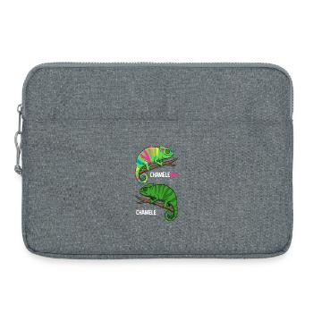 Caméléon sur Caméléon Off Drôle de Reptile Design - Sacoche pour ordinateur portable 15 pouces - gris chiné - Devant