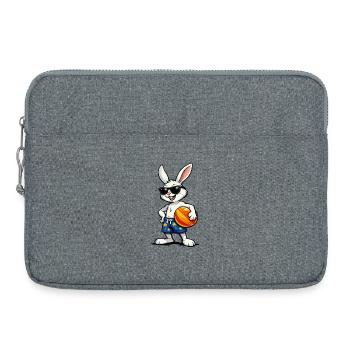 Hase Beach-Vibes mit Ball - Laptoptasche 15" - Grau meliert - Vorne
