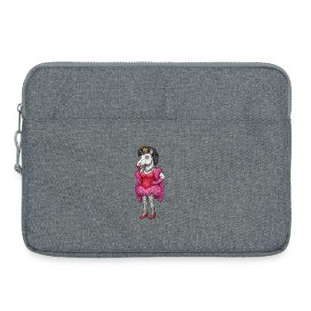 Königliche Stute-Diva in rosa Federn - Laptoptasche 15" - Grau meliert - Vorne