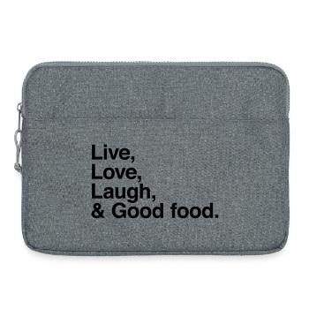 live love laugh and good food - éloge bonne bouffe - Sacoche pour ordinateur portable 15 pouces - gris chiné - Devant