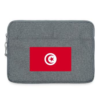 Tunisia National Flag - Laptop bag 15" - heather grey - Front