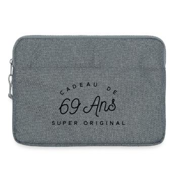 Cadeau 69 ans  - Sacoche pour ordinateur portable 15 pouces - gris chiné - Devant
