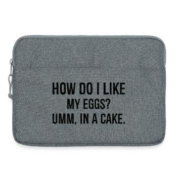 comment j’aime mes œufs euh dans un gâteau - Sacoche pour ordinateur portable 15 pouces - gris chiné - Devant