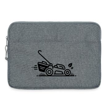Rasenmähen | Gartenarbeit & Papa's Hobby - Laptoptasche 15" - Grau meliert - Vorne