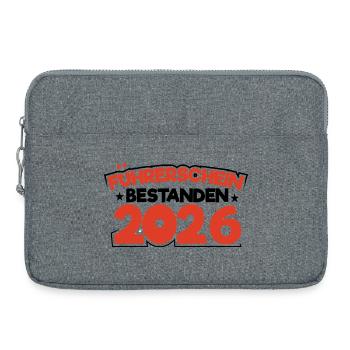Führerschein 2026 Fahrprüfung Führerscheinprüfung - Laptoptasche 15" - Grau meliert - Vorne
