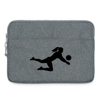 Silhouette de volley-ball - Sacoche pour ordinateur portable 15 pouces - gris chiné - Devant