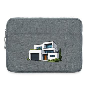 Villa moderne à toit plat - Sacoche pour ordinateur portable 15 pouces - gris chiné - Devant
