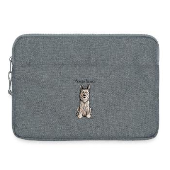 Lustiger Berger Picard -.Hund - Dog - Comic - Laptoptasche 15" - Grau meliert - Vorne