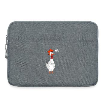 Humorvolle Huhn Cartoon Illustration - Laptoptasche 15" - Grau meliert - Vorne