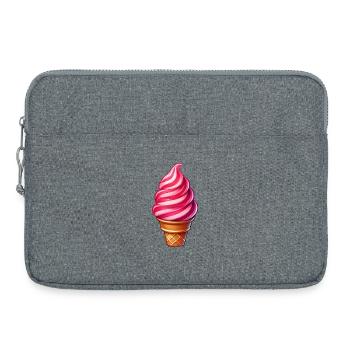 Motif de crème glacée à la canne de bonbon dans un joli sundae - Sacoche pour ordinateur portable 15 pouces - gris chiné - Devant