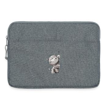 Drolliges Nilpferd I Flusspferd I Hippotamus - Laptoptasche 15" - Grau meliert - Vorne