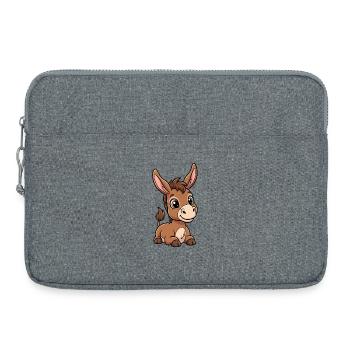 Cute Donkey Foal Cartoon - Laptop bag 15" - heather grey - Front