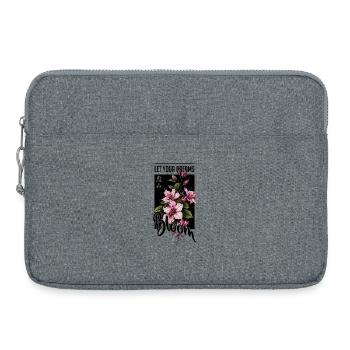 Script Hibiscus de nuit en rose - Sacoche pour ordinateur portable 15 pouces - gris chiné - Devant