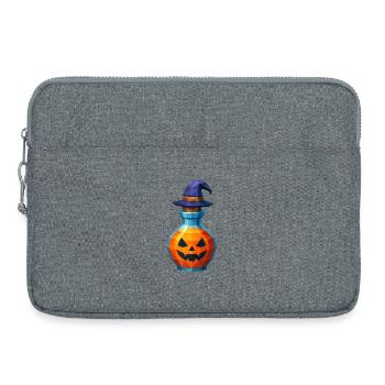 Low poly pumpkin in a witch vial - Laptop bag 15" - heather grey - Front