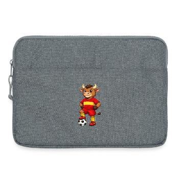 Football Bull Bull Spain Fan Spanish Flag - Laptop bag 15" - heather grey - Front
