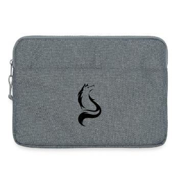Künstlerischer Wolf, Wildtiersymbol - Laptoptasche 15" - Grau meliert - Vorne