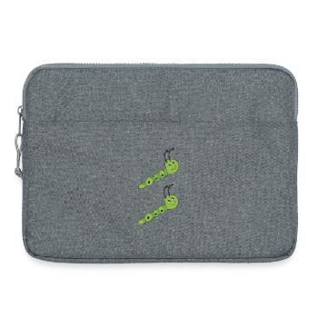 Dessin animé de chenille verte - Sacoche pour ordinateur portable 15 pouces - gris chiné - Devant