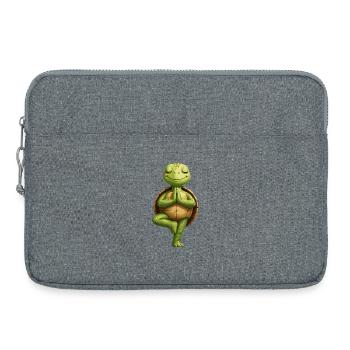 Tortue zen en équilibre - Sacoche pour ordinateur portable 15 pouces - gris chiné - Devant