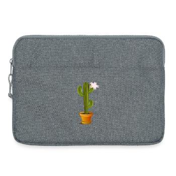 enchanting cactus in a flowerpot with flower - Laptop bag 15" - heather grey - Front