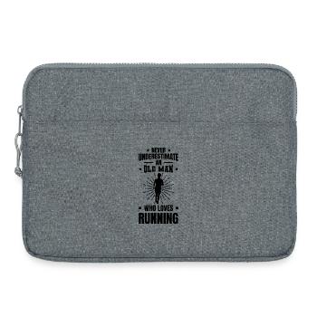 Running Grandpa - Laptop bag 15" - heather grey - Front
