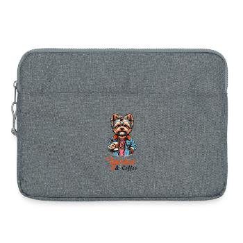 Yorkshire terrier coffee - Laptop bag 15" - heather grey - Front