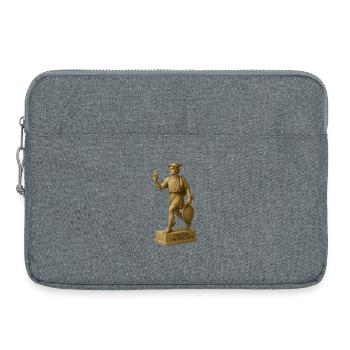 Antike Philosophenfigur mit Smartphone - Laptoptasche 15" - Grau meliert - Vorne