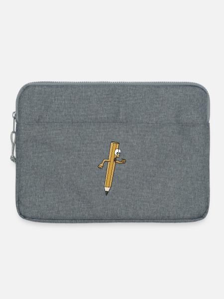 Laufender Bleistift - Laptoptasche 15" - Grau meliert