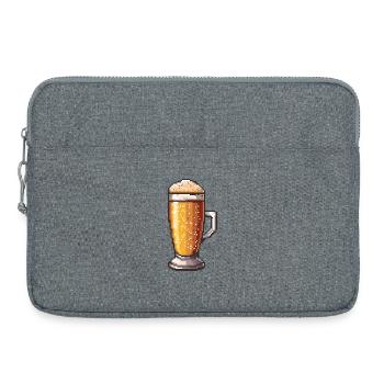 Pixelbier Krug Retro Glanz - Laptoptasche 15" - Grau meliert - Vorne