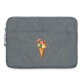 Glace colorée avec des vermicelles – plaisir estival - Sacoche pour ordinateur portable 15 pouces - gris chiné - Devant