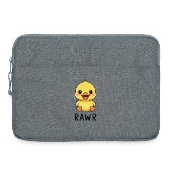 Dessin animé de canard mignon, joie riante, Rawr Fun - Sacoche pour ordinateur portable 15 pouces - gris chiné - Devant