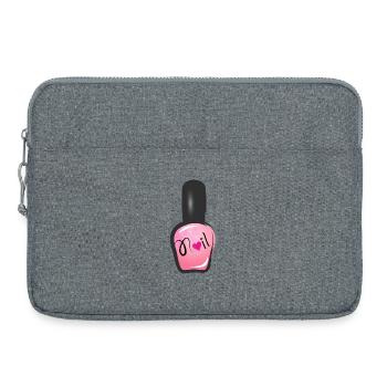 pink nail polish in graffiti style with heart - Laptop bag 15" - heather grey - Front