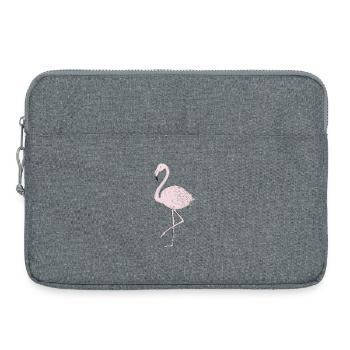 filigree flamingo drawing in delicate colors - Laptop bag 15" - heather grey - Front