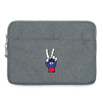 Slowenien Flagge Frieden Victory Symbol - Laptoptasche 15" - Grau meliert - Vorne