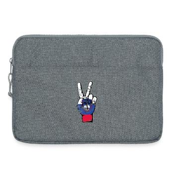 Slowenien Flagge Frieden Victory Symbol used - Laptoptasche 15" - Grau meliert - Vorne