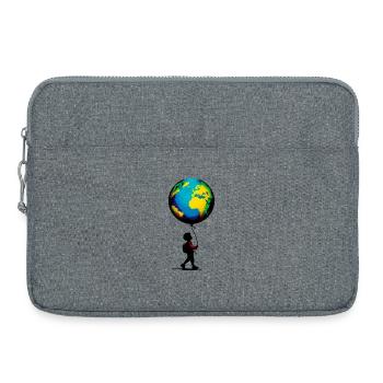 Planet Erde - Laptoptasche 15" - Grau meliert - Vorne