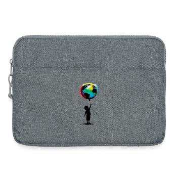 Planet Erde - Laptoptasche 15" - Grau meliert - Vorne