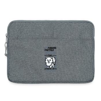 Angeln und Japan-Spitz - Laptoptasche 15" - Grau meliert - Vorne