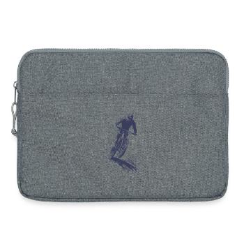 Silhouette de VTT en saut - Sacoche pour ordinateur portable 15 pouces - gris chiné - Devant