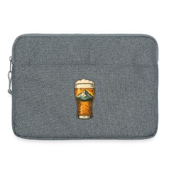 Berg im Glas Mountain-Bier Kunst - Laptoptasche 15" - Grau meliert - Vorne