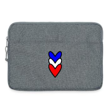 HEART. FRANCE. BLUE. BLAN. RED. HEART. COUPLE - Laptop bag 15" - heather grey - Front